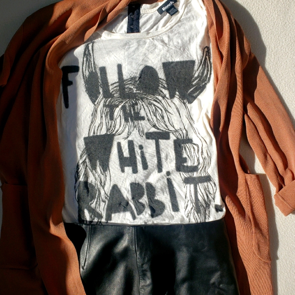 3 for 25 Follow The White Rabbit Oversized Off-White Tee